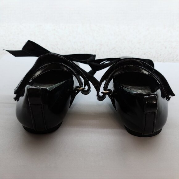 Girls MaryJane Shoes In Faux Patent Black - Picture 3 of 10